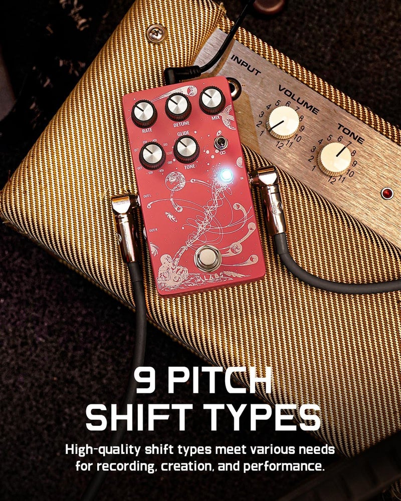 ALABS ORBITAL Pitch Shifter Guitar Pedal | 9 Harmony/Octave Modes | True Stereo & Analog Dry-Through | Built-in Expression Control & Momentary Whammy Glide Effect - Image 2